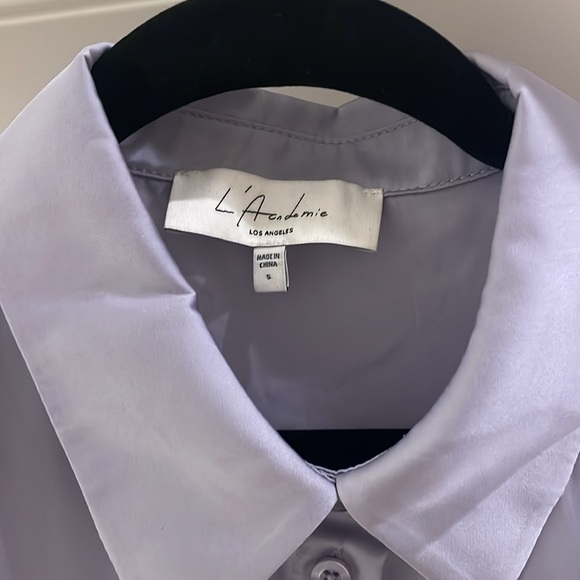 Purple silk blouse with feathers - Picture 2 of 4